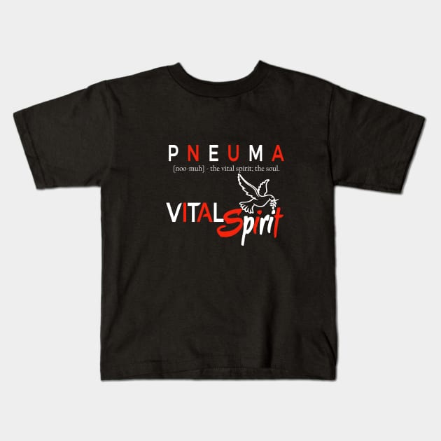 Pneuma - Vital Spirit (Breath of Life) Christian Tee Kids T-Shirt by JustToranado